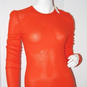 KATE SPADE SATURDAY Flame Orange/Red RIBBED Top